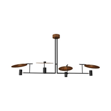 Load image into Gallery viewer, Dot Linear Pendant Light in Imbuia (4-Light).

