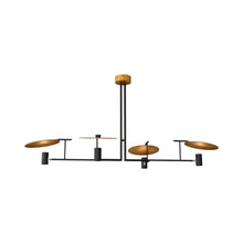 Load image into Gallery viewer, Dot Linear Pendant Light in Teak (4-Light).
