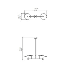 Load image into Gallery viewer, Dot Linear Pendant Light - line drawing.
