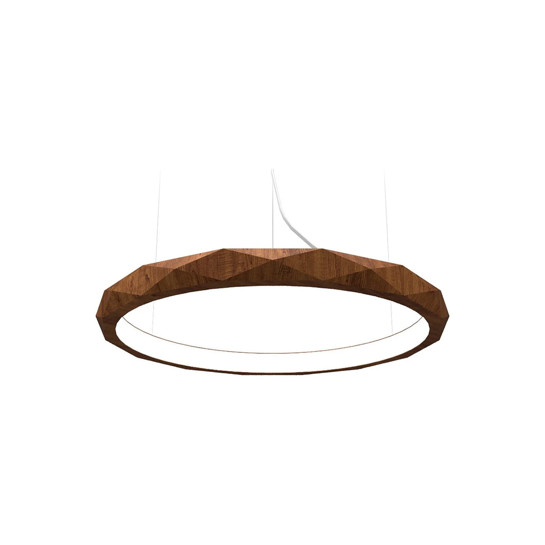 Facet LED Pendant Light in Imbuia (Small).