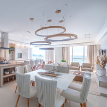 Load image into Gallery viewer, Frame LED Pendant Light in dining room.

