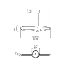 Load image into Gallery viewer, Horizon LED Linear Pendant Light - line drawing.
