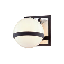 Load image into Gallery viewer, Ace Bath Wall Light in Carbide Black / Polish Nickel Accents.
