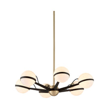 Load image into Gallery viewer, Ace Chandelier in Textured Bronze/Brushed Brass (6-Light).
