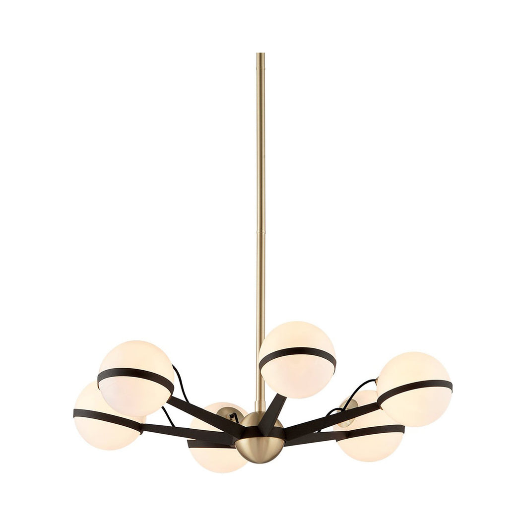 Ace Chandelier in Textured Bronze/Brushed Brass (6-Light).