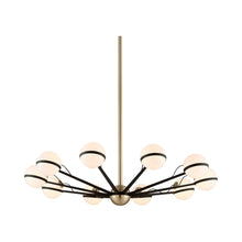 Load image into Gallery viewer, Ace Chandelier in Textured Bronze/Brushed Brass (10-Light).
