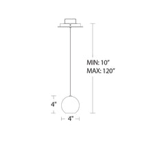 Load image into Gallery viewer, Acid Round LED Pendant Light- line drawing.
