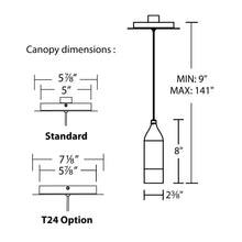 Load image into Gallery viewer, Action LED Mini Pendant Light - line drawing.
