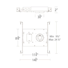 Load image into Gallery viewer, Aether 2 Inch Shallow Recessed Housing - line drawing.
