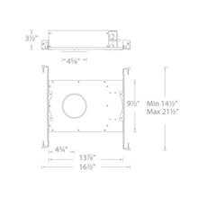 Load image into Gallery viewer, Aether 3.5 Inch Adjustable Square LED Recessed Trim - line drawing.
