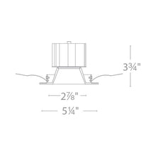 Load image into Gallery viewer, Aether 3.5 Inch Downlight Square LED Recessed Trim - line drawing.
