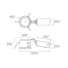 Load image into Gallery viewer, Aether 3.5 Inch Remodel Recessed Housing - line drawing.
