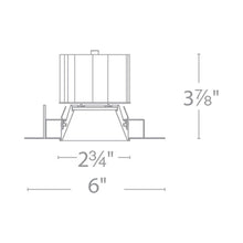 Load image into Gallery viewer, Aether 3.5 Inch Trimless Square Downlight LED Recessed Trim - line drawing.
