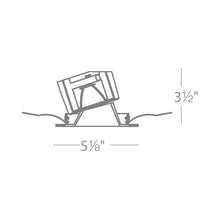 Load image into Gallery viewer, Aether 3.5 Inch Wall Wash Square LED Recessed Trim - line drawing.
