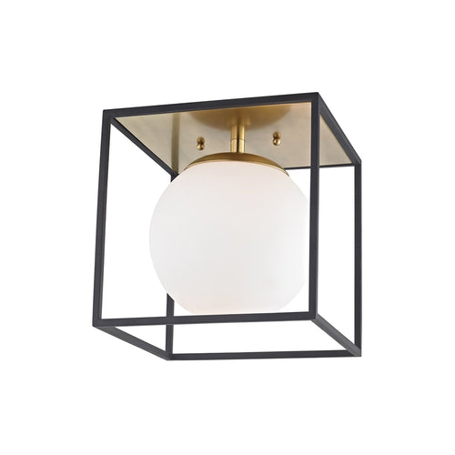 Aira Flush Mount Ceiling Light in Black and White.