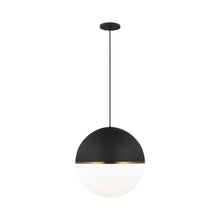 Load image into Gallery viewer, Akova Grande Pendant Light in Matte Black/Aged Brass (X-Large).

