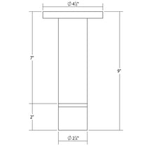 Load image into Gallery viewer, ALC™ LED Semi Flush Mount Ceiling Light - line drawing.
