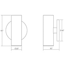 Load image into Gallery viewer, ALC™ LED Wall Light - line drawing.
