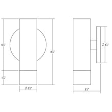 Load image into Gallery viewer, ALC™ LED Wall Light - line drawing.
