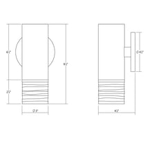 Load image into Gallery viewer, ALC™ LED Wall Light - line drawing.
