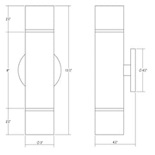 Load image into Gallery viewer, ALC™ LED Wall Light - line drawing.
