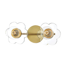 Load image into Gallery viewer, Alexa Bath Vanity Light in Brass and Clear.
