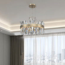 Load image into Gallery viewer, Glacier LED Round Pendant Light in Chrome.
