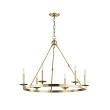 Load image into Gallery viewer, Allendale Chandelier in 6-Light/Aged Brass.
