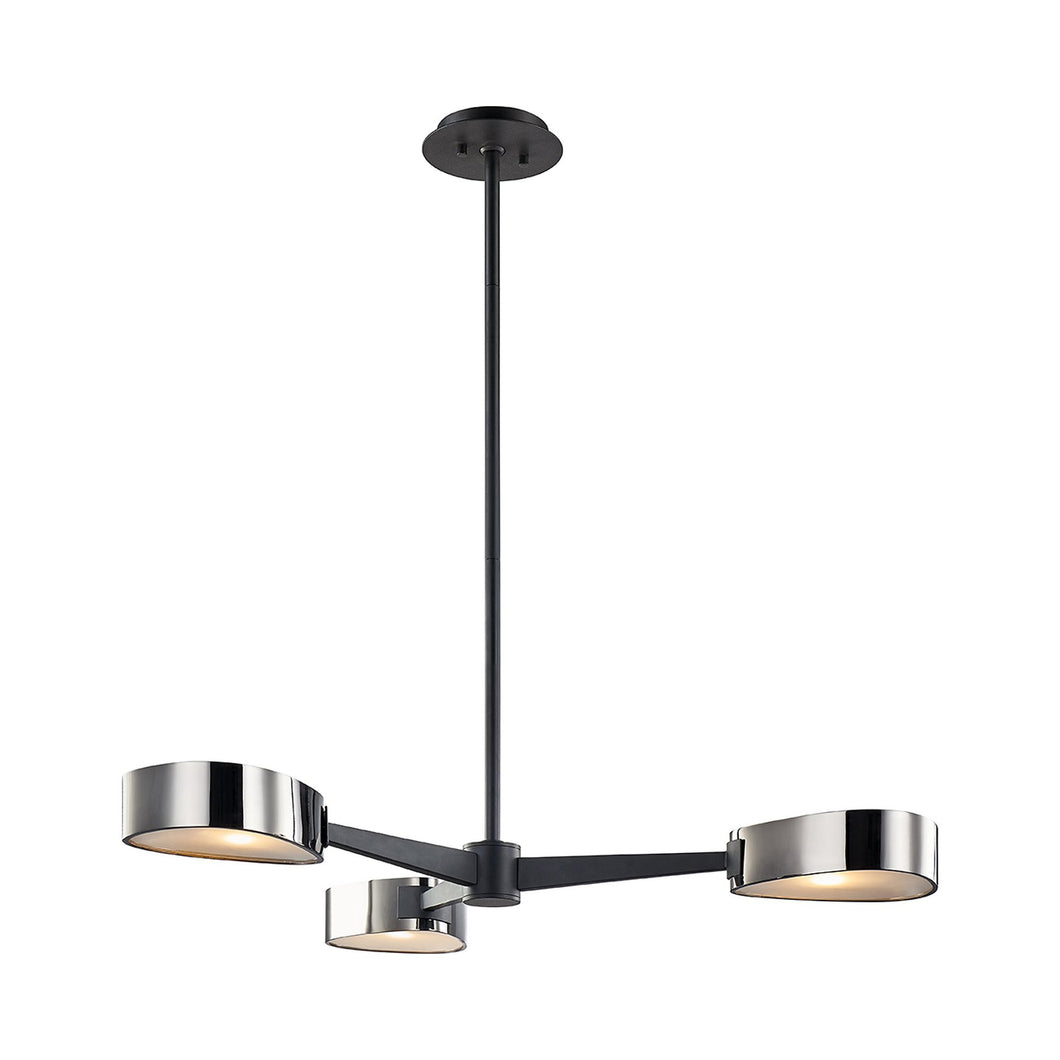Allisio Chandelier in Carbide Black/Black Chrome (3-Light).