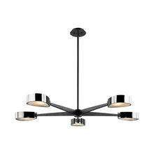 Load image into Gallery viewer, Allisio Chandelier in Carbide Black/Black Chrome (5-Light).
