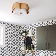 Load image into Gallery viewer, Allure Flush Mount Ceiling Light in bathroom.
