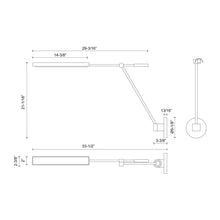 Load image into Gallery viewer, Astrid LED Adjustable Wall Light - line drawing.
