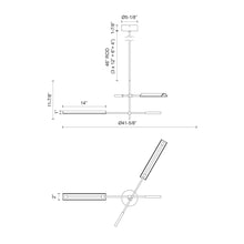 Load image into Gallery viewer, Astrid LED Multi Light Pendant Light - line drawing.

