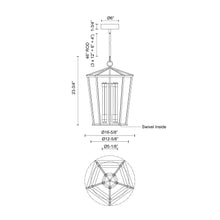 Load image into Gallery viewer, Delphine LED Pendant Light - line drawing.
