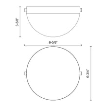 Load image into Gallery viewer, Globo LED Flush Mount Ceiling Light - line drawing.
