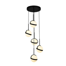 Load image into Gallery viewer, Globo LED Pendant Light in 5-Light/Matte Black.
