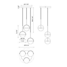 Load image into Gallery viewer, Globo Multi-Light LED Pendant Light - line drawing.
