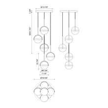 Load image into Gallery viewer, Globo Multi-Light LED Pendant Light - line drawing.
