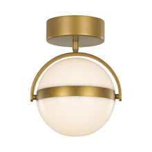 Load image into Gallery viewer, Globo LED Semi Flush Mount Ceiling Light in Brushed Gold.
