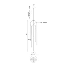 Load image into Gallery viewer, Honour LED Multi Light Pendant Light - line drawing.
