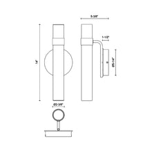 Load image into Gallery viewer, Madison LED Bath Wall Light - line drawing.
