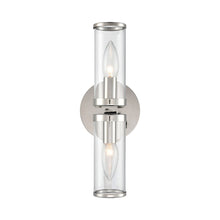 Load image into Gallery viewer, Revolve Bath Double Wall Light in Polished Nickel.
