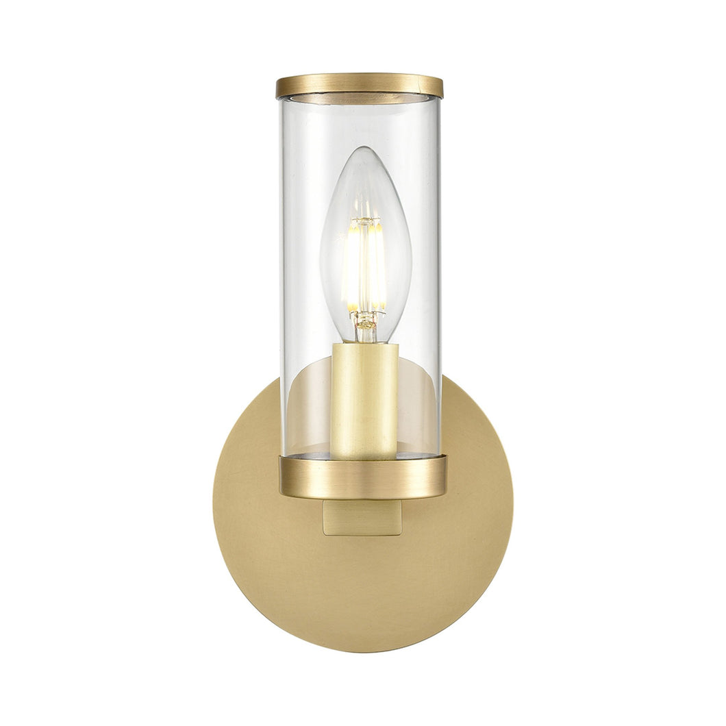 Revolve Bath Wall Light in Natural Brass.