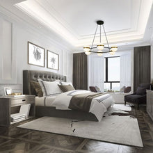 Load image into Gallery viewer, Tagliato LED Ring Chandelier in bedroom.
