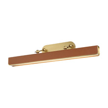 Load image into Gallery viewer, Valise LED Picture Light in Large/Vintage Brass Cognac Leather .
