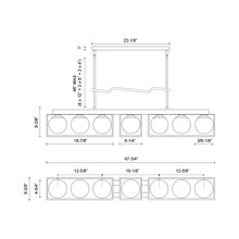 Load image into Gallery viewer, Amelia Linear Pendant Light - line drawing.
