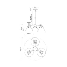Load image into Gallery viewer, Archer Chandelier - line drawing.
