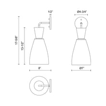 Load image into Gallery viewer, Arlo Wall Light - line drawing.
