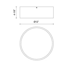 Load image into Gallery viewer, Brisbane Flush Mount Ceiling Light - line drawing.
