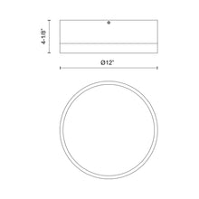 Load image into Gallery viewer, Brisbane Flush Mount Ceiling Light - line drawing.
